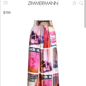 Zimmermann Pink Flowy Silk Pants from Saks